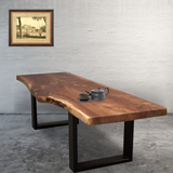 美式复古客厅茶几铁艺功夫方形泡茶桌简约创意餐桌实木茶桌椅组合