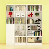 现代书柜书架置物架简易书架格子柜组合书柜书橱实木白色储物柜