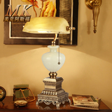 欧式全铜台灯卧室床头灯 奢华现代创意复古客厅 美式书房纯铜台灯