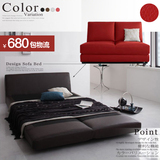 韩式折叠沙发床1.2 1.5米 宜家小户型沙发床 日式皮艺沙发床包邮