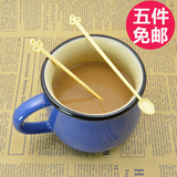 日本KM  一次性咖啡棒 带勺搅棒  塑料搅拌棒  饮料果汁棒搅拌棍