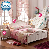 冬熊田园床韩式床卧室组合三件套成套家具公主床白色实木床B7