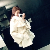 2016韩国女装东大门正品系带毛呢大衣冬季新款名媛小香风外套包邮
