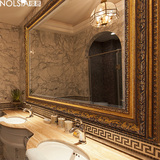 NOLSIA豪华雕花复古美式欧式浴室镜浴室柜梳妆壁挂卫生间装饰镜子
