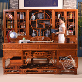 书桌办公桌 明清古典家具仿古中式实木榆木祥云大班桌写字台2米