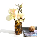 欧式手工刻磨直筒艺术插花花瓶 现代客厅家居餐桌装饰品摆件花瓶
