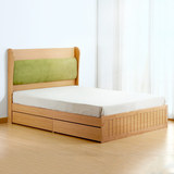 健朗抽屉收纳高箱储物床日式榻榻米床双人床 1.5米现代简约板式床