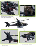 小鲁班积木乐高塑料军事拼装武装直升机飞机模型男孩儿童益智玩具