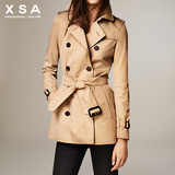 XSA2015春秋新款欧美风OL女式时尚都市休闲纯色中长款风衣外套潮