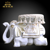 特大号家居饰品树脂工艺品招财象大象穿换鞋凳子客厅摆件摆饰包邮