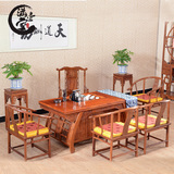红木家具 花梨木茶桌椅组合 实木仿古茶几 大竹节茶台红木茶桌