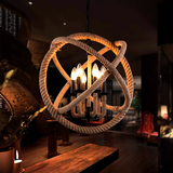 欧美式铁艺工业LOFT复古创意个性餐厅客厅酒吧服装店吊灯麻绳吊灯