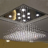 长方形水晶客厅灯吊线灯金字塔正方形吸顶灯创意大气餐厅灯具包邮