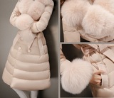 2015新款韩版女装冬装羽绒服女修身毛领羽绒衣收腰中长款加厚外套