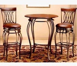 铁艺吧台桌椅组合休闲桌椅室内阳台桌椅创意宜家咖啡桌椅三件套装