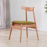 实木餐椅简约现代橡木家用椅北欧宜家凳子休闲布艺电脑椅靠背餐椅