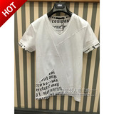 GXG男士T恤短袖v领薄款修身夏季休闲青年男装t恤韩版白色52244066