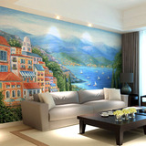 大型壁画壁纸电视背景墙沙发卧室床头地中海风格欧式油画 清新