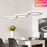 led餐厅灯三头创意个性现代餐厅吊灯简约现代饭厅超薄亚克力灯具