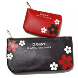 日本杂志款 雏菊图案红黑两件套  化妆包 收纳包 手拿包