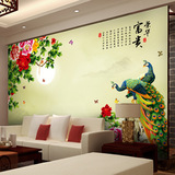 中式富贵平安客厅书房电视背景壁纸3d无纺布墙纸无缝墙布大型壁画