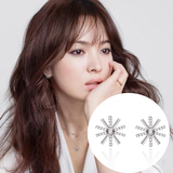 S925纯银针韩国太阳的宋慧乔同款太阳花耳钉女防过敏耳环气质耳饰