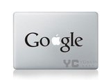 苹果笔记本Macbook贴纸贴膜局部创意进口材料 Goole黑白局部贴C40