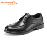 红蜻蜓男单鞋 春季新款时尚男士正装系带商务男鞋皮鞋 5855