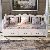 安东尼沙发床可折叠 推拉床1.5米 实木沙发床 欧式 双人 储物