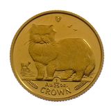 【海宁潮】马恩岛1989年世界名猫系列波斯猫1/25盎司精制纪念金币