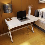 现代简约板式书桌烤漆书桌家用办公书桌白色亮光书桌电脑桌可定制