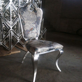 简约不锈钢餐椅现代皮革布艺酒店工程休闲会议售楼处洽谈桌椅子