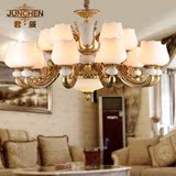 欧式古铜复古锌合金蜡烛吊灯客厅餐厅现代简约灯具美式卧室吸顶灯
