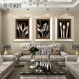 传奇 欧式现代简约客厅装饰画 高档客厅挂画沙发背景画壁画有框画