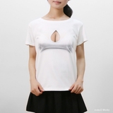 京都衣柜 恶搞大胸女撕奶装T恤 3D创意个性文胸爆乳搞怪衣服纯棉