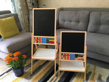 儿童玩具早教磁性画板支架式 宝宝家用小黑板双面写字板立式小孩