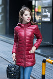 2015冬季新款超轻薄羽绒服女士中长款连帽修身大码韩版外套特价潮