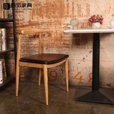 铁艺美式咖啡厅餐椅仿实木牛角椅现代家具金属椅牛角椅简约餐椅