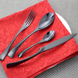 kaya欧式西餐刀叉二件套高档黑金西餐餐具不锈钢牛排刀叉勺三件套
