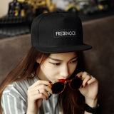 韩国版嘻哈字母FREIKNOCK刺绣平沿帽男女街头潮帽棒球帽平檐帽子