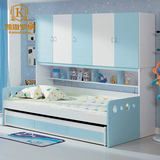 儿童衣柜床组合童床储物床高低床上下床双层床子母床高箱带柜床