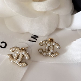海外代购Chanel香奈儿 经典百年纪念款大小珍珠迷你双c现货 耳钉
