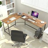 简约L形电脑桌转角型台式家用拐角直角墙角办公书桌子宜家写字桌