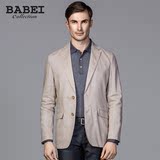 babei巴贝高端品牌 男士春季商务休闲亚麻西装外套 中年修身西服