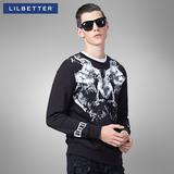 Lilbetter男士卫衣春装3d印花青年外套男韩版修身圆领运动上衣男