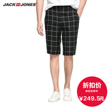 JackJones杰克琼斯2016新款男装夏纯亚麻修身休闲短裤E|216215004