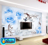 简约大型壁画客厅电视背景墙纸卧室沙发背景墙布无缝3D玫瑰壁纸