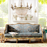 美式欧式布艺沙发复古做旧实木雕刻沙发法式仿古风格沙发可定制