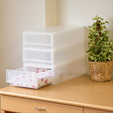 伸和 日本A4文件桌面密封单层透明抽屉式收纳箱塑料盒柜子