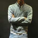 夏季男士牛仔外套韩版男装印花修身夹克大码青年潮流个性薄款上衣